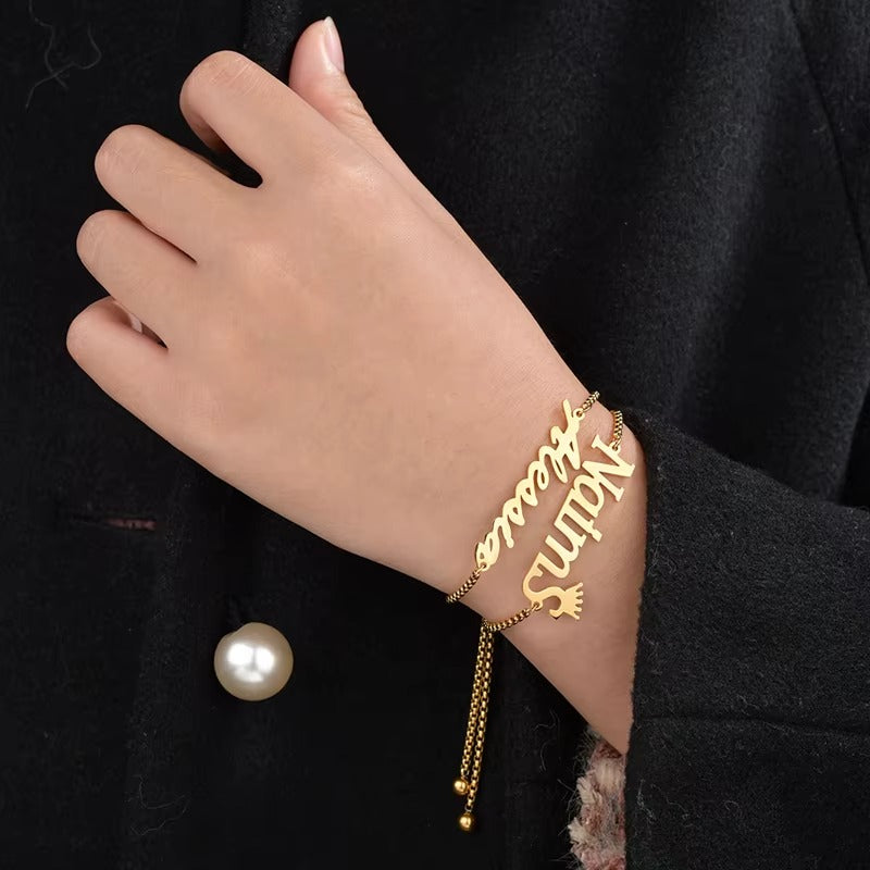 Personalized Stainless Steel Name Bracelet Mood Royal