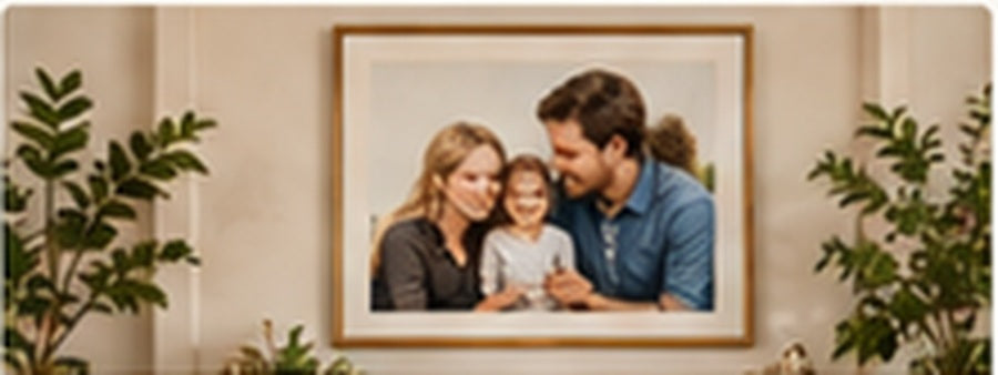 Personalised portrait displayed in a family home