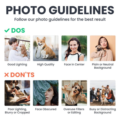 Photo guidelines for personalized keychains: Dos and Don'ts for best results.