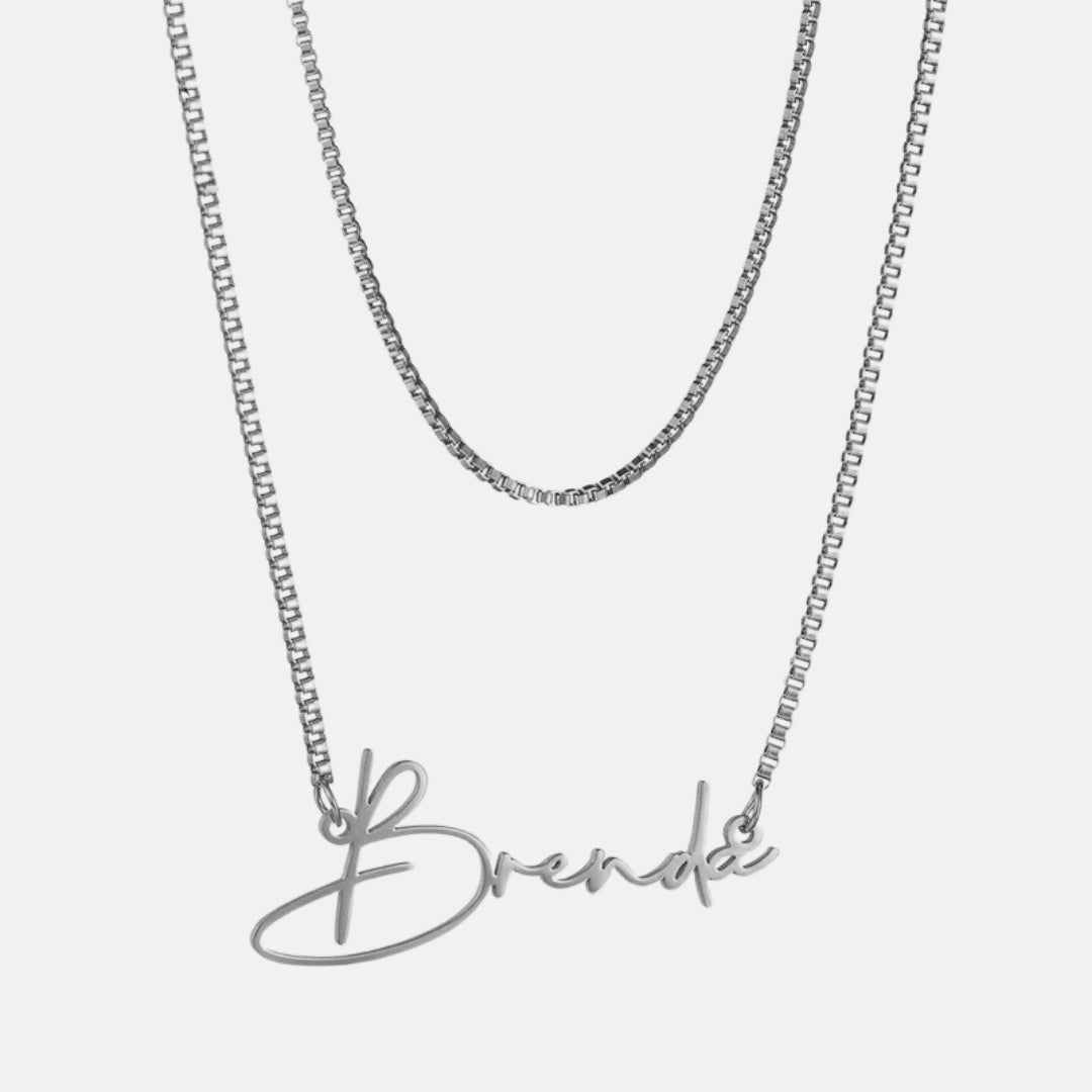 Personalized Double-layer Cut Name Clavicle Chain DIY Letters European And American Trend Necklace Amazon Cross-border Jewelry Generation Mood Royal