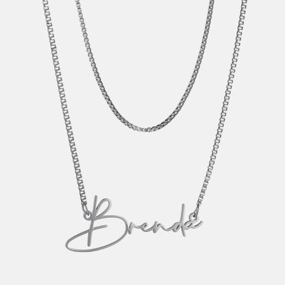 Personalized Double-layer Cut Name Clavicle Chain DIY Letters European And American Trend Necklace Amazon Cross-border Jewelry Generation Mood Royal