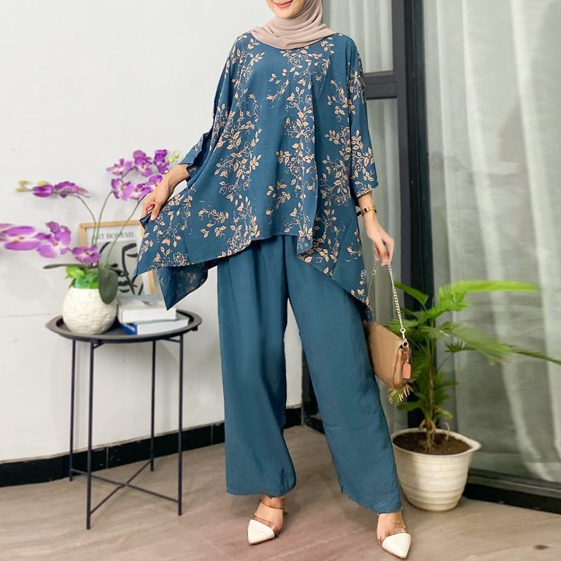 Floral Blouse Wide Leg Trouser Set My Store